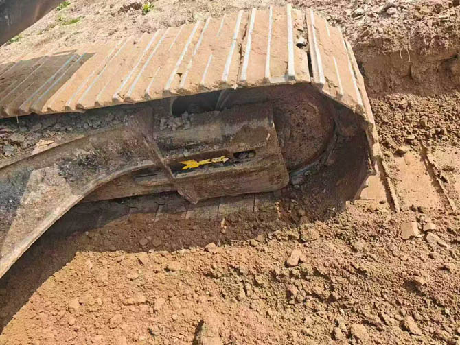 Sany 215 excavator working on construction site