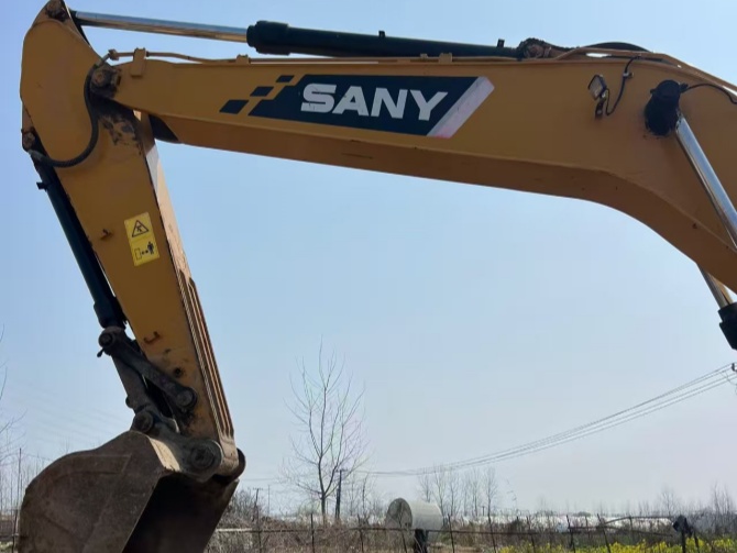 Sany 215 excavator working on construction site