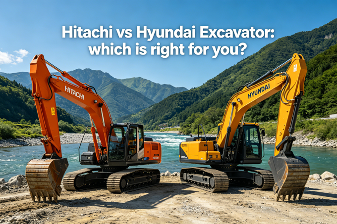 Hitachi vs Hyundai excavator detailed comparison on construction site