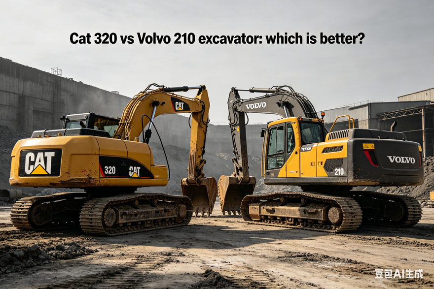 Cat 320 vs Volvo 210 excavator working on a construction site