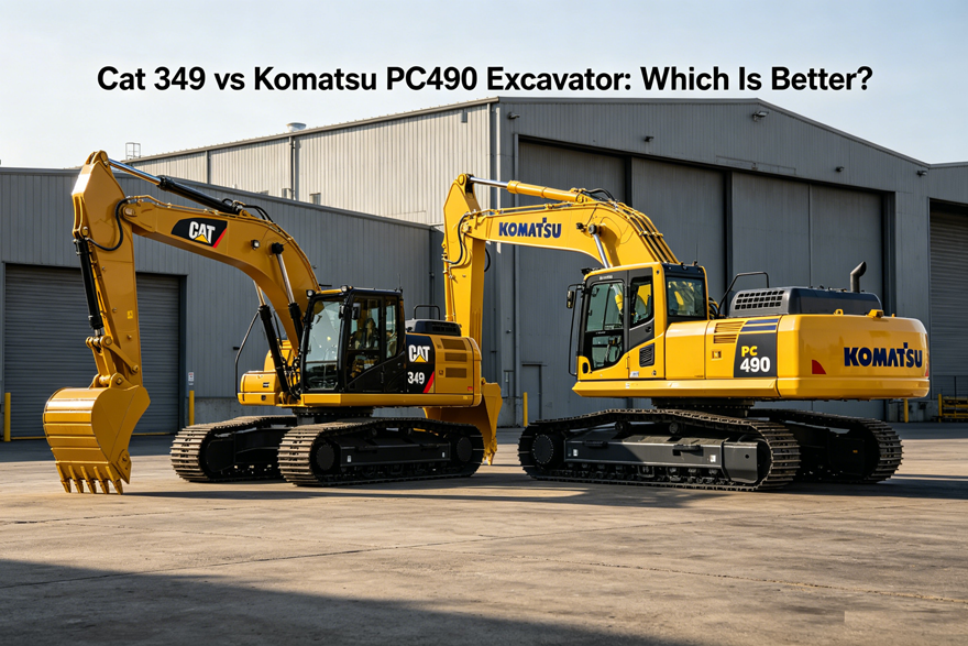 Cat 349 vs Komatsu 490 Excavator Comparison
