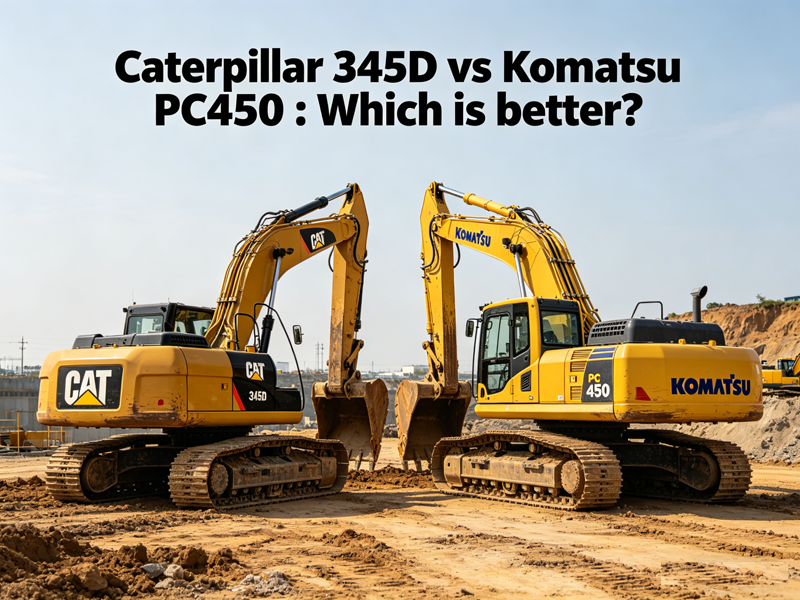 Caterpillar 345D vs Komatsu PC450 comparison
