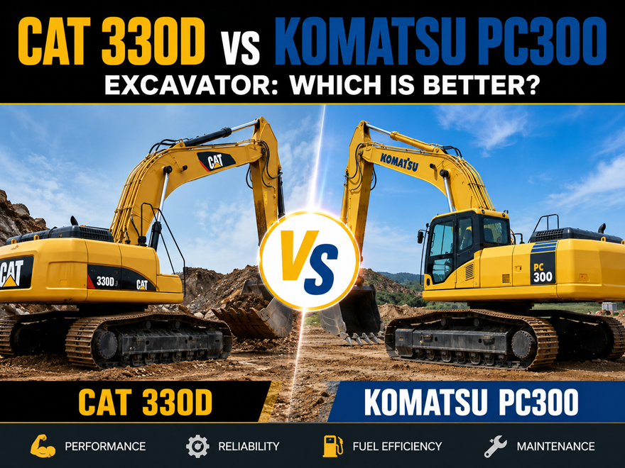 Cat 330D vs Komatsu PC300 Excavator comparison
