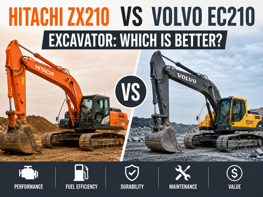 Hitachi ZX210 vs Volvo EC210 Excavator comparison