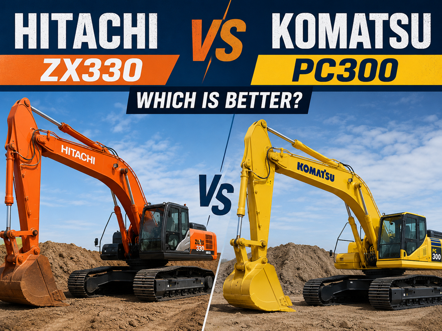 Hitachi ZX330 vs Komatsu PC300 excavator comparison