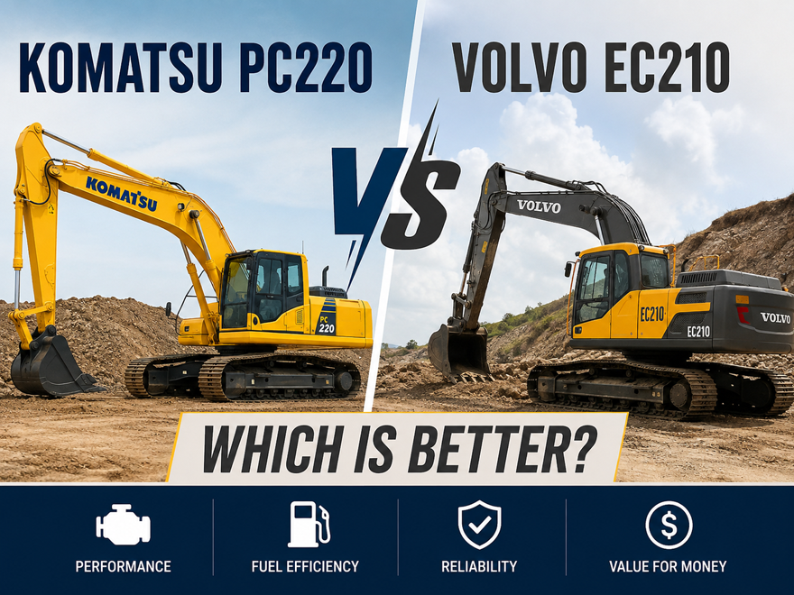 Komatsu PC220 vs Volvo EC210 Excavator comparison