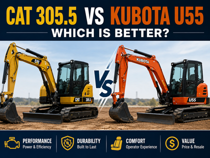 Cat 305.5 vs Kubota U55 Excavator Comparison